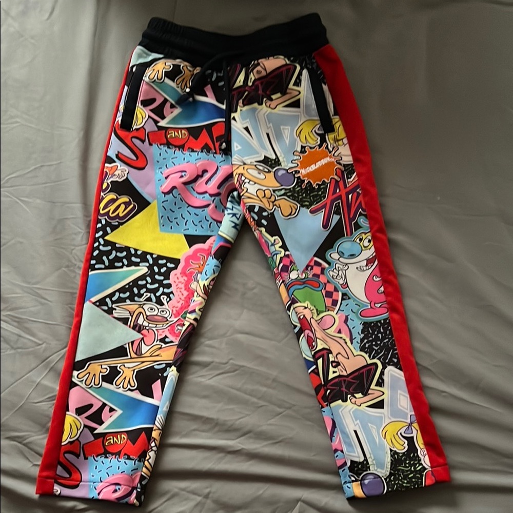 Nickelodeon Kids Sweatpants with Colorful Cartoon Print